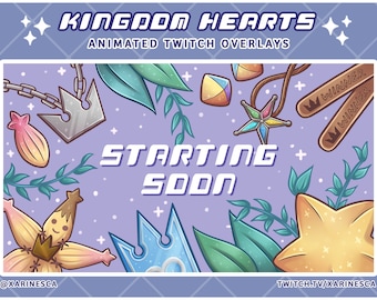 Kingdom Hearts Animated Twitch Overlays: Purple Stream Package (Digital Download)