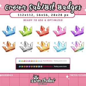 Kingdom Hearts Krone, Sub & Bit Badges für Twitch / Discord / YouTube / Kick