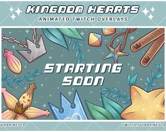 Kingdom Hearts Animated Twitch Overlays: Green Stream Screens (Digital Download)