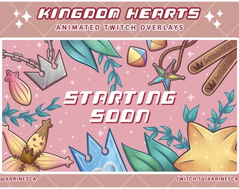 Kingdom Hearts Animated Twitch Overlay: Pink Stream Screens (Digital Download)