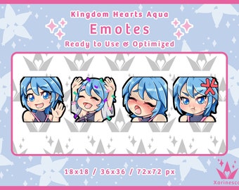 Kingdom Hearts Aqua Emote Set for Twitch / Discord / YouTube / Stream Emotes