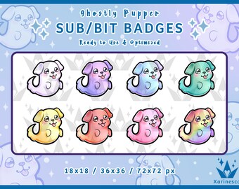 Ghostly Pupper HALLOWEEN Sub & Bit Badges for Twitch / Discord / YouTube
