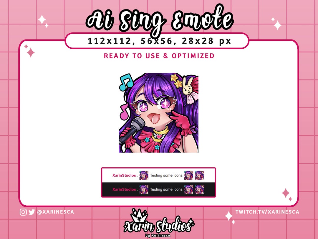 Oshi No Ko Ai Sing Emote for Twitch / Discord / Youtube / Stream Emotes ...