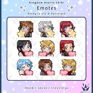 Kingdom Hearts Chibi Destiny / Seasalt / Wayfinder Trio Set for Twitch / Discord / YouTube / Stream Emotes