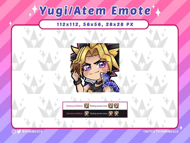 YUGIOH Yugi/atem Emote for Twitch / Discord / Youtube / Stream Emotes Etsy