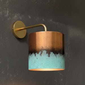 Handmade Copper Wall Sconce: Turquoise Patina Moroccan Light
