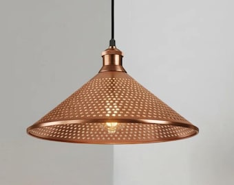 Handmade Copper Pendant Lamp, Moroccan Style Hanging Light