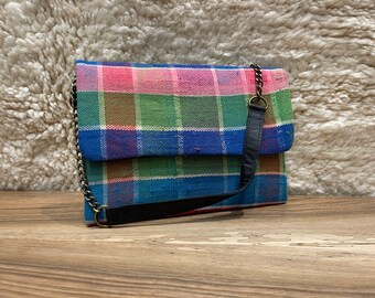 Vintage Moroccan Kilim Clutch: Tribal Crossbody Bag, Bohemian Purse