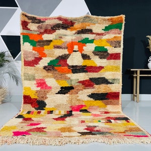 Vintage Marokkanischer Teppich, Boujaad Teppich, Fabelhafter Boujaad Teppich, Berber Teppich, Schafwollteppich, Handgefertiger Teppich