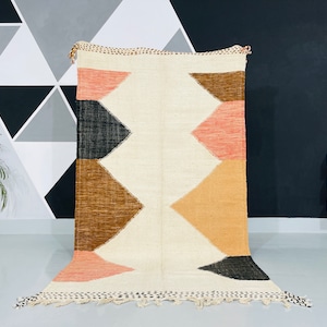 Moroccan kilim rug - Handmade Moroccan rug - Colorful Kilim carpet - Handmade Berber rug - contemporary rug
