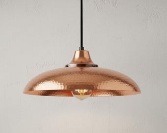 Handmade Hammered Ceiling Dome Pendant Lamp, Rustic Farmhouse  Kitchen Island, Art Boho Home Decor