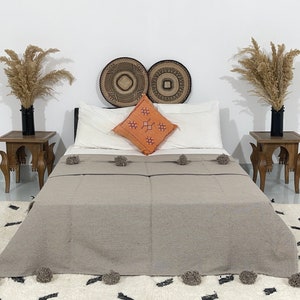 Cotton Bed Blanket  100% Handwoven Woven Waffle Simple Blanket Twin/Queen/King Blanket