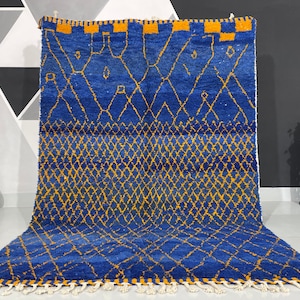 Blue beni ourain rug, Custom rug, Home decor rug, Moroccan Blue rug, Handmade wool rug, Moroccan rug, Berber wool rug, All size rug