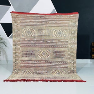 Moroccan kilim rug, Flat Area Rug, Rug Colorful, Handmade Rug, Sheep Wool Rug, Colored Kilim, Berber Rug, 175 cm x 210 cm = 5.7 ft x 6.8 ft