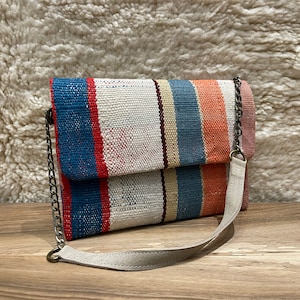 Moroccan Embroidered Clutch Vintage blanket haiik , Colorful Women clutch bag, Boho Clutch Bag, Bohemian Purse in Orange