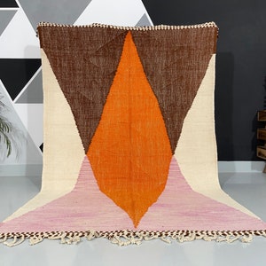 Moroccan rug, Kilim rug, Moroccan kilim rug, Home decor rug, Handmade wool rug, Solid rug, wool rug, Floor rug, Beni Ourain rug, Berber rug