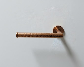 Handmade Hammered Copper Towel Holder: Rustic Bathroom Accessory