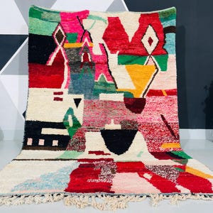 Boujaad rug, Home decor rug, Vintage Boujaad rug, Moroccan rug, Handmade wool rug, Moroccan Boujaad rug, Art rug, wool rug