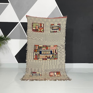 vintage zanafi kilim rugs,wall rug,Woven Wall Hanging Wool,Abstract Rugs For Bedroom,Teppich Marokko,Rug Living Room Large,Home Decor Modern