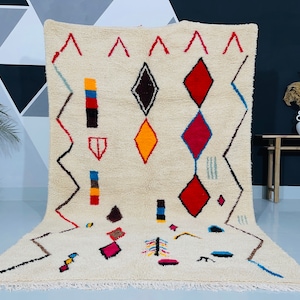 Azilal Berber rug, Moroccan Woolen rug, Handmade rug, Authentic Morocco rug, New Style Azilal, Bohemian rug