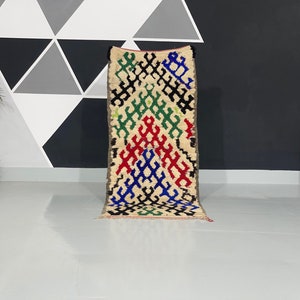 old moroccan rug- traditional moroccan rug- Handmade Moroccan Rug- Vintage berber carpet- Colorful Moroccan rug