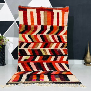 Marokkanischer Boujaad-Teppich, Handgefertigter Wollteppich, Vintage Boujaad-Teppich, Schafwolle, Naturteppich, Wohndekor-Teppich, Marokkanischer Teppich, Berber