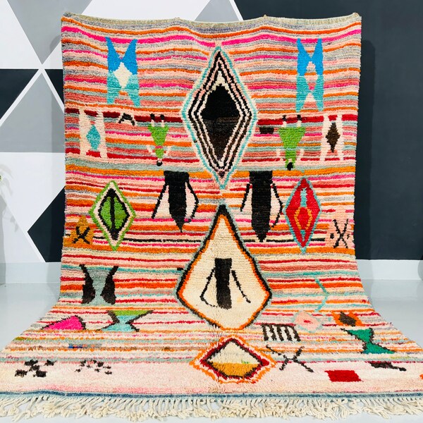 Berber carpet, Boujaad rug, Handmade wool rug, Wool rug, Vintage Boujaad rug, Home decor rug, Moroccan rug, Sheep wool rug,Moroccan Area rug