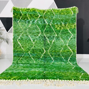 Moroccan green rug - Handmade berber rug - Custom area rug - Beni ourain rug green - Living room rug - Moroccan rug - Morocco rug - Green