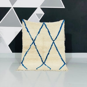 Moroccan rug, Beni ourain rug, Moroccan Woolen Rug, handmade berber rug, Genuine wool rug, shag area rug, Moroccan rugs, Carpet Rug