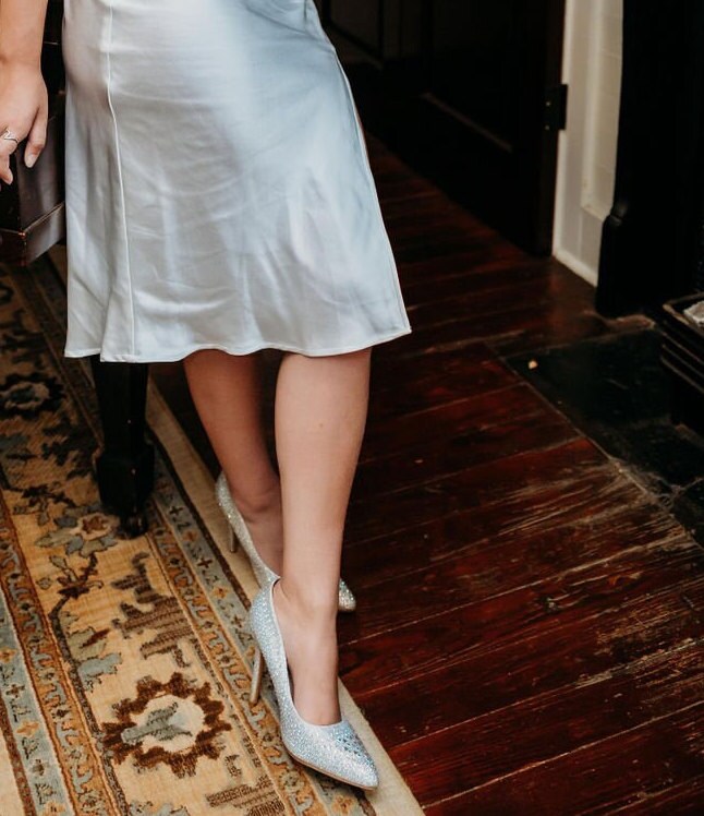 Silver and Navy Wedding Heels - Etsy