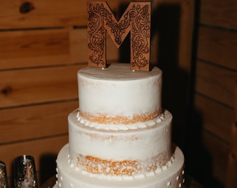 Tooled Leather Cake Topper