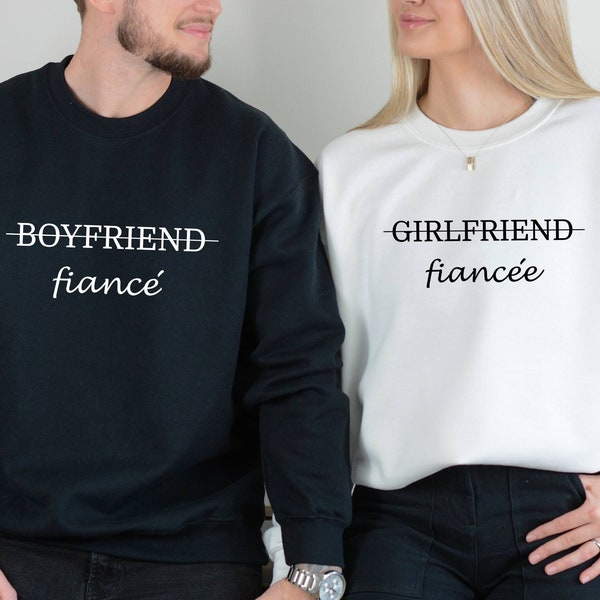 Girlfriend Boyfriend Fiance, Engagement Couple Sweater, Girlfriend Fiancee, Boyfriend Fiance, Future Mr Mrs, Matching Couples, Wedding Shirt