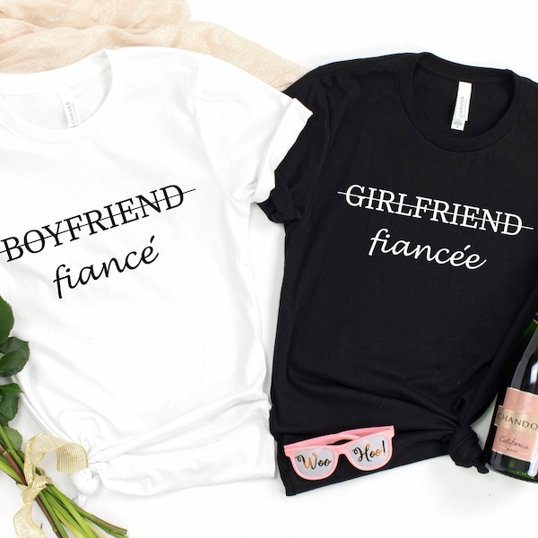 Girlfriend Boyfriend Fiance, Engagement Couple Shirt, Girlfriend Fiancee, Boyfriend Fiance, Future Mr Mrs, Matching Couples, Wedding Shirt