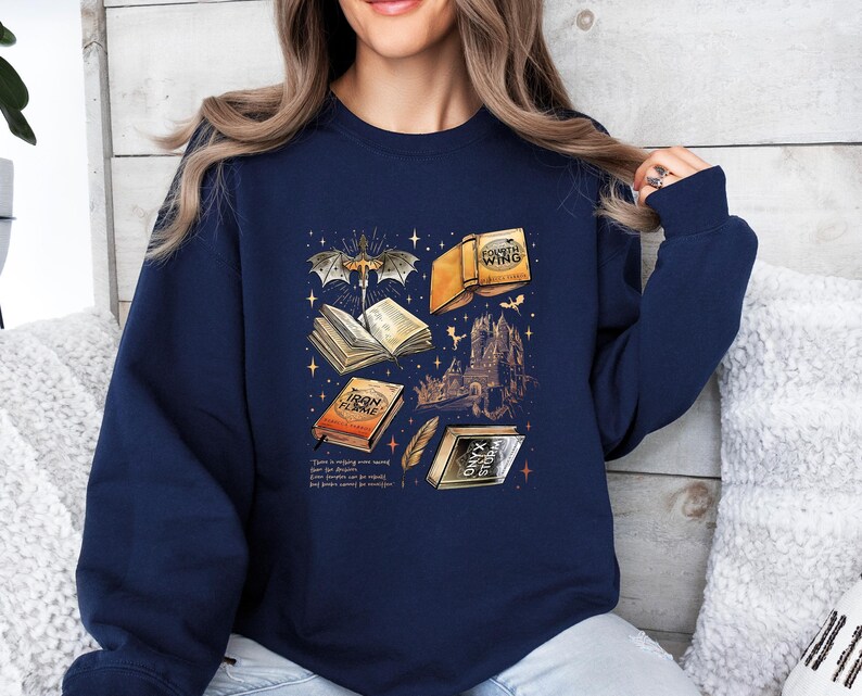 Iron Flame Sweatshirt, Onyx Storm Sweater, Fourth Wing Bookish Top, Fantasy Dragon Jumper, Rebecca Yarros Sweatshirt, Book Lovers Gift image 2