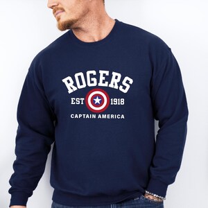Sudadera Rogers 1918, suéter Rogers, jersey de cuello redondo de los Vengadores, camiseta del Capitán América, superhéroe de Marvel, Avengers Assemble, suéter del Soldado del Invierno imagen 5