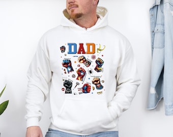 Superhero Dad Hoodie, Best Dad Ever Gift, Father's Day Pullover, Funny Men's Proud Dad Jumper, Disney Father's Day Hoodie