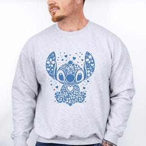 Stitch Sweatshirt, Stitch Disney Jumper, Lilo and Stitch Crewneck, Vacation Sweatshirt, Cute Beach Sweatshirt, Cute Stitch Top image 5
