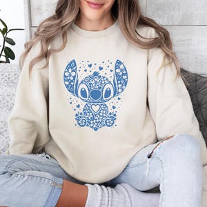 Stitch Sweatshirt, Stitch Disney Jumper, Lilo and Stitch Crewneck, Vacation Sweatshirt, Cute Beach Sweatshirt, Cute Stitch Top image 3