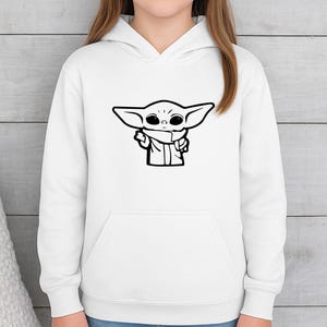 Baby Yoda Hoodie, The Mandalorian Pullover, Star Wars Fan Gift, Star Wars Jumper, Baby Yoda Hoodie, Star Wars Kids Hoodie, Womens Grogu Top image 5