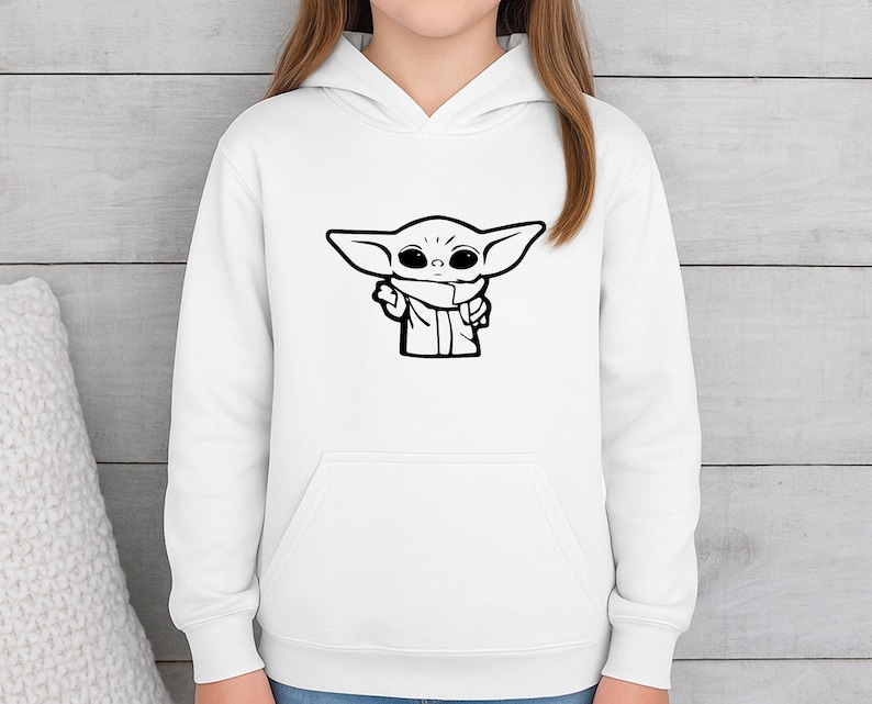 Baby Yoda Hoodie, The Mandalorian Pullover, Star Wars Fan Gift, Star Wars Jumper, Baby Yoda Hoodie, Star Wars Kids Hoodie, Womens Grogu Top image 5