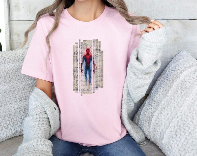 Spiderman T-shirt, Marvel Shirt, Super Hero TShirt, Friendly Neighbourhood Blueprint Top, Comic Book Legend, Avanger Tee, Peter Parker Gift bild 4