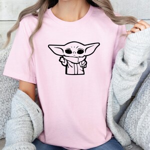 Baby Yoda T-Shirt, The Mandalorian Shirt, Cute Star Wars Shirt, Pocket Grogu Shirt, Movie Night Party Tee, Movie Lovers Gift, Baby Alien Tee image 3