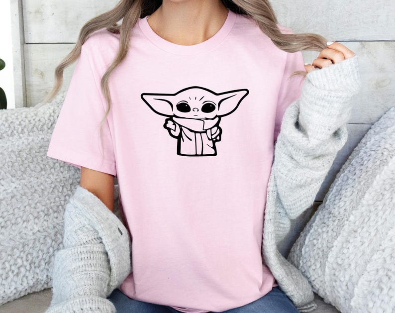 Baby Yoda T-Shirt, The Mandalorian Shirt, Cute Star Wars Shirt, Pocket Grogu Shirt, Movie Night Party Tee, Movie Lovers Gift, Baby Alien Tee image 3