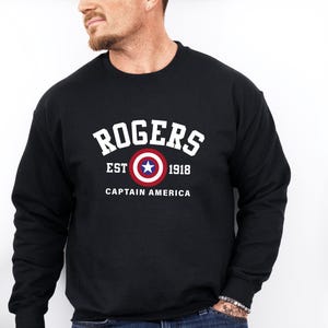 Sudadera Rogers 1918, suéter Rogers, jersey de cuello redondo de los Vengadores, camiseta del Capitán América, superhéroe de Marvel, Avengers Assemble, suéter del Soldado del Invierno imagen 2