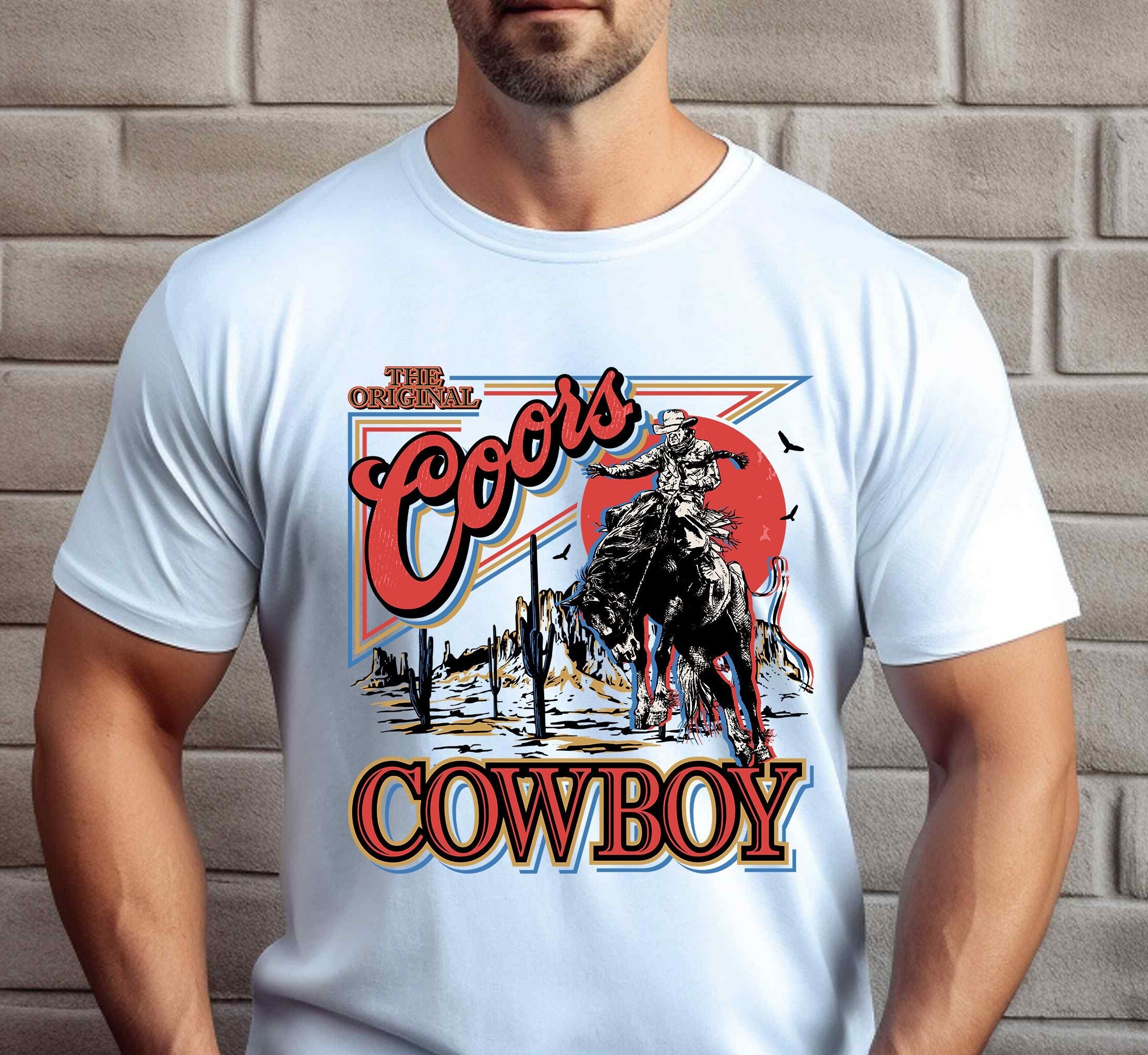 The Original Coors Cowboy, Mens Beer Shirt, Western Rodeo, Coors Beer