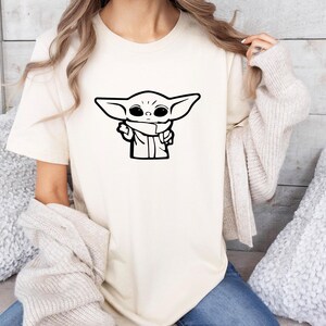 Baby Yoda T-Shirt, The Mandalorian Shirt, Cute Star Wars Shirt, Pocket Grogu Shirt, Movie Night Party Tee, Movie Lovers Gift, Baby Alien Tee image 1