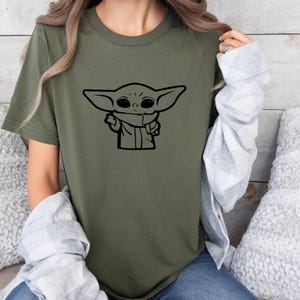 Baby Yoda T-Shirt, The Mandalorian Shirt, Cute Star Wars Shirt, Pocket Grogu Shirt, Movie Night Party Tee, Movie Lovers Gift, Baby Alien Tee image 4