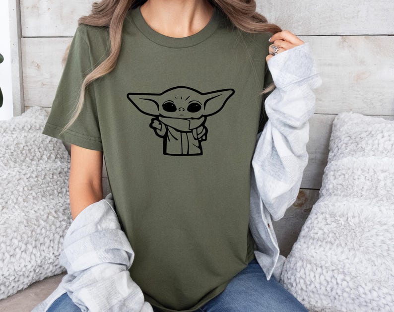 Baby Yoda T-Shirt, The Mandalorian Shirt, Cute Star Wars Shirt, Pocket Grogu Shirt, Movie Night Party Tee, Movie Lovers Gift, Baby Alien Tee image 4