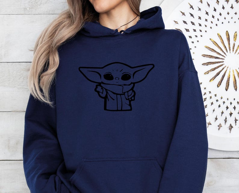 Baby Yoda Hoodie, The Mandalorian Pullover, Star Wars Fan Gift, Star Wars Jumper, Baby Yoda Hoodie, Star Wars Kids Hoodie, Womens Grogu Top image 4