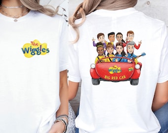 Camiseta de The Wiggles, camiseta del coche rojo grande, camiseta infantil de dibujos animados de banda musical, regalo